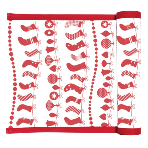 RANS CHRISTMAS SANTA SOCKS TABLE RUNNERS  - 33 x 180 cm