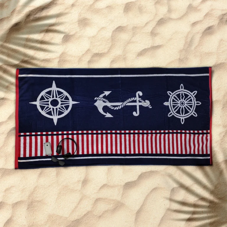 Sailor-motif beach towel