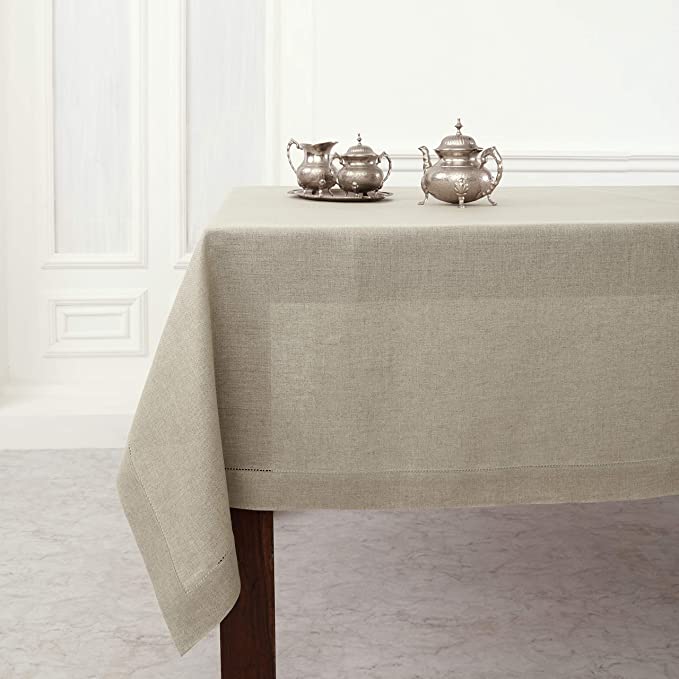 OATMEAL - RANS Elegant Hemstitch Tablecloths 100% Cotton